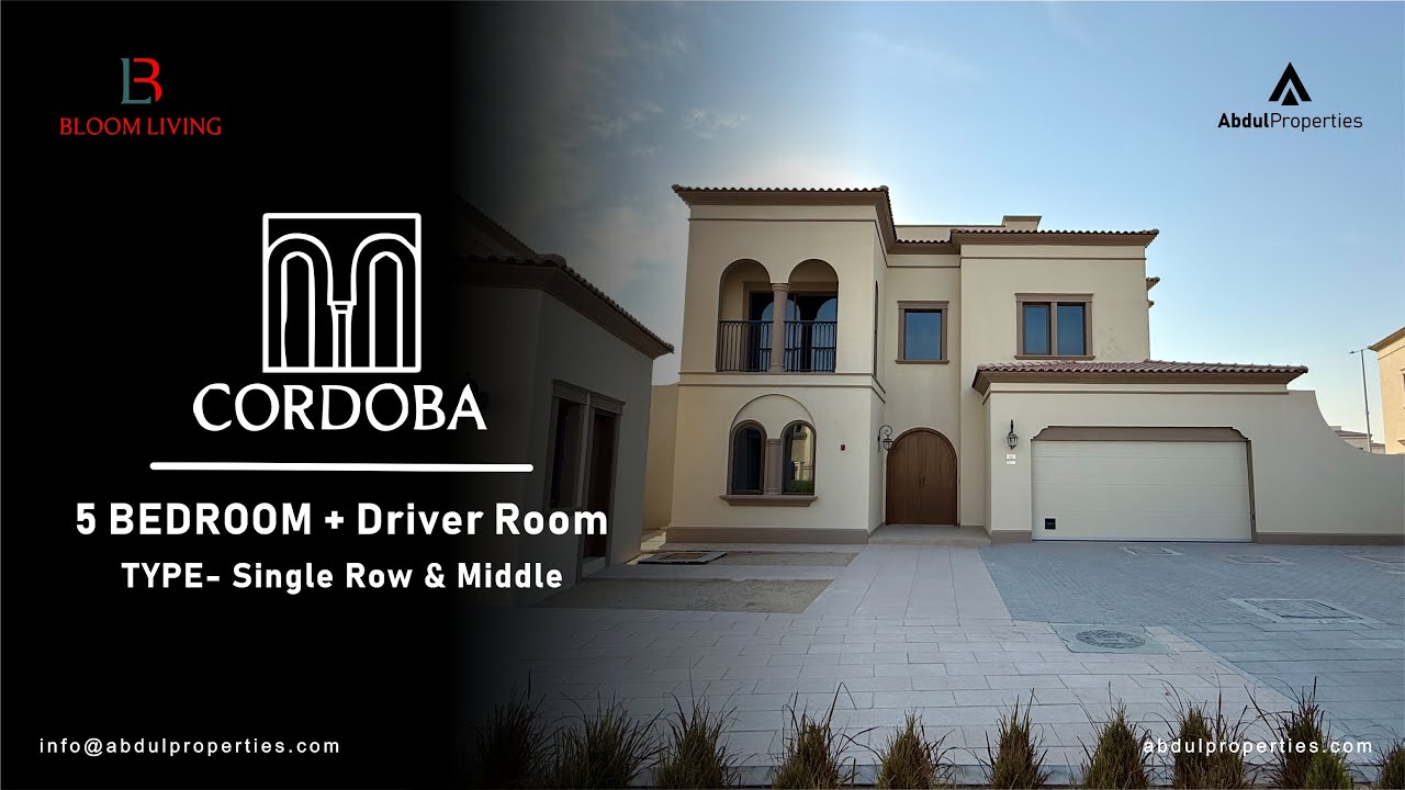 5 Master BR | Single Row & Middle |Cordoba-Bloom Living@AbdulProperties⁠#bloomliving #cordoba #villa
