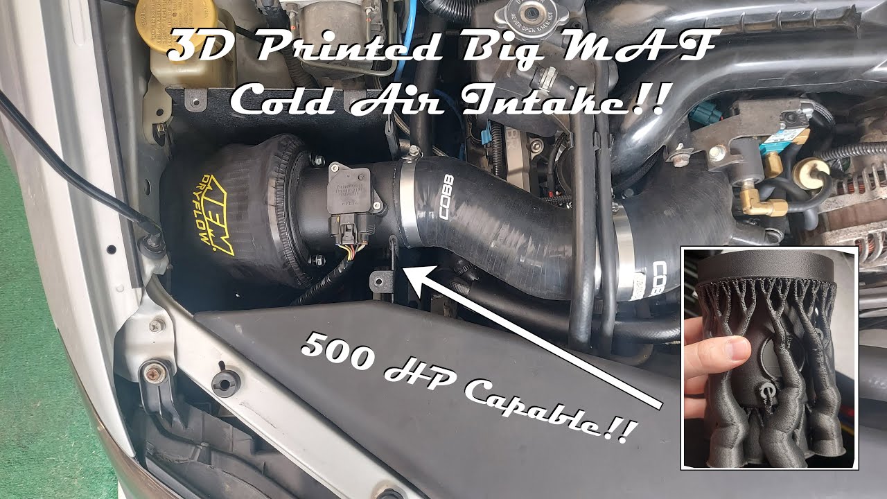 Custom 3D Printed Cold Air Intake! Bigger MAF, More Power!