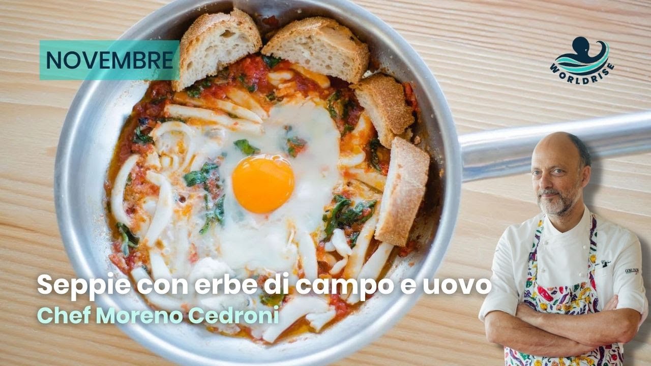 11. SEAstainable SEAfood Guide: Novembre - Seppie con erbe di campo e uovo - Chef Moreno Cedroni