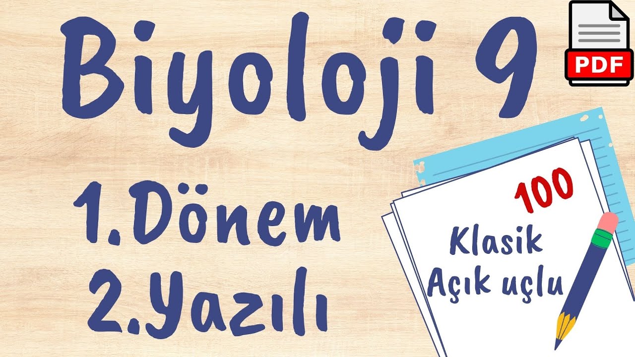 Biyoloji 9. Sınıf 1. Dönem 2. Yazılı Ortak yazılı MEB Senaryo uygun açık uçlu/klasik ortak yazılı