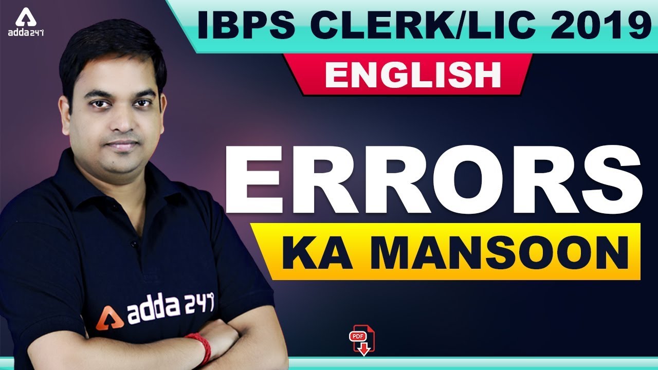 IBPS Clerk/LIC Assistant (Mains) 2019 | English | Errors