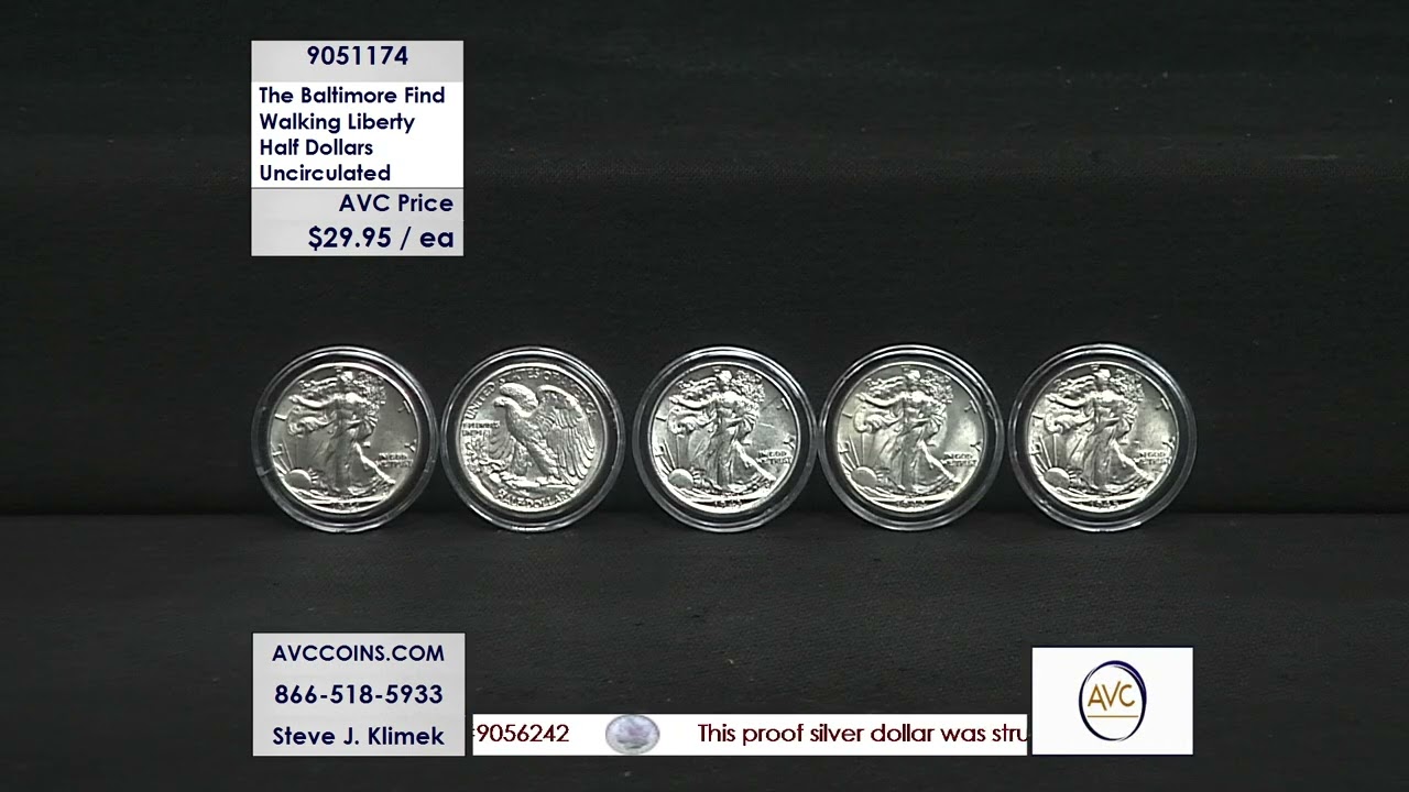 The Baltimore Find -  Walking Liberty Half Dollars - Uncirculated
