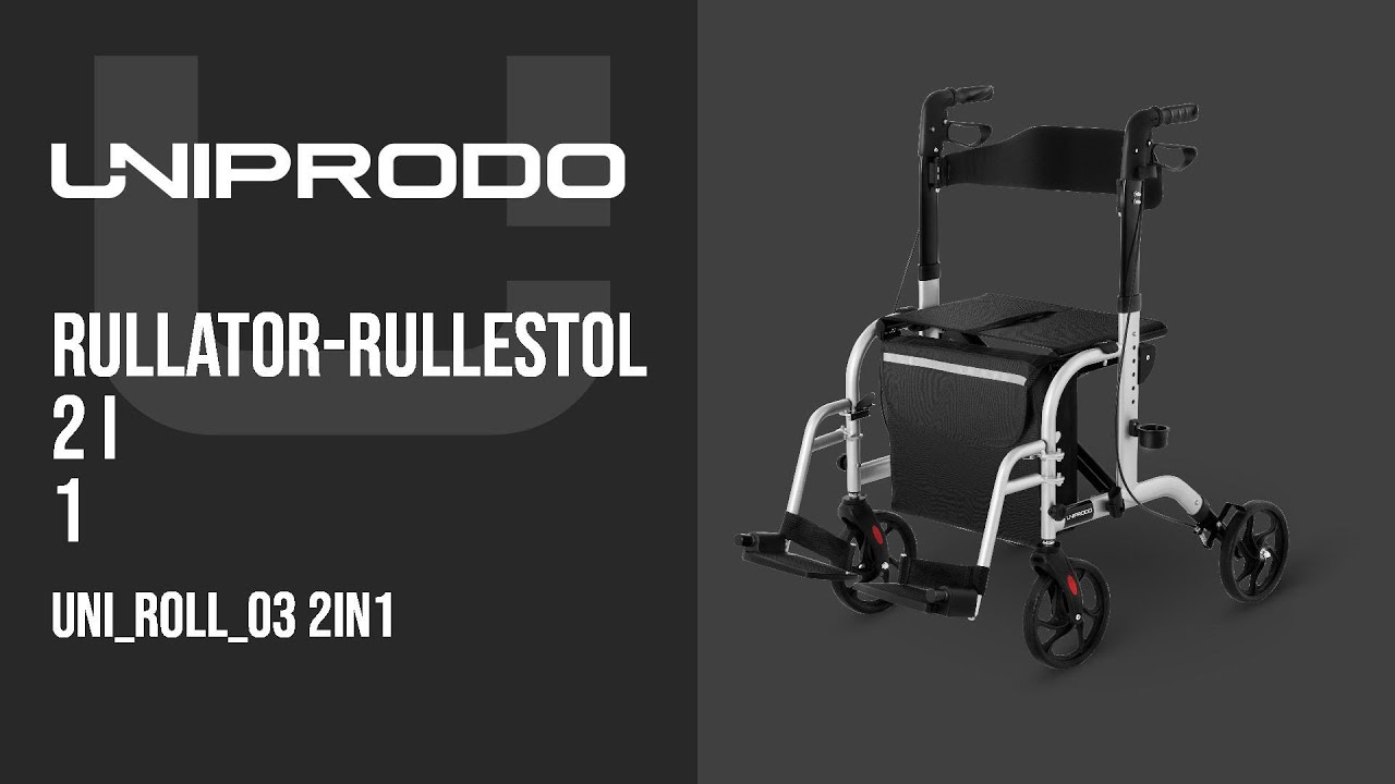 Rullator-rullestol 2 i 1 Uniprodo UNI_ROLL_03 2IN1 | Produktpresentasjon 10250028