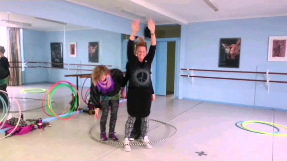 3 gals 1 giant hula hoop