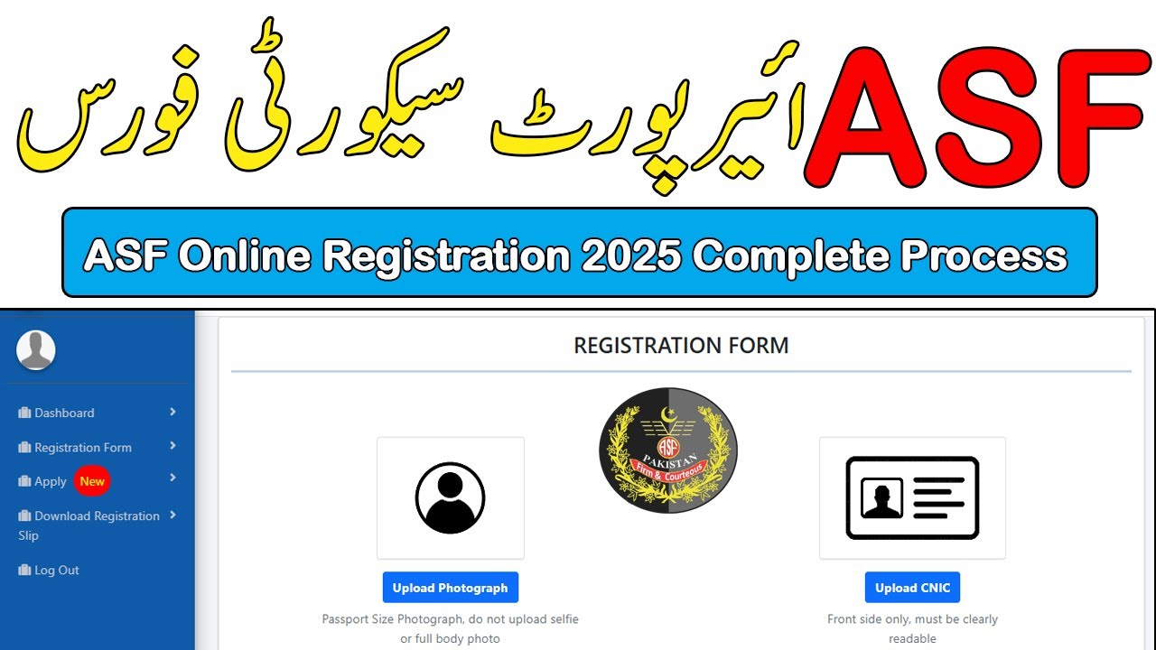 How to Apply For ASF Jobs Online in 2025 Airports Security Force Registration Online 2025 ASF Jobs