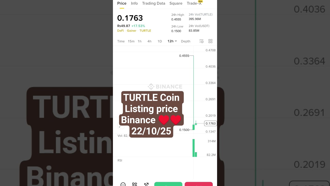 Turtle coin listing on Binance price #binnance #turtle