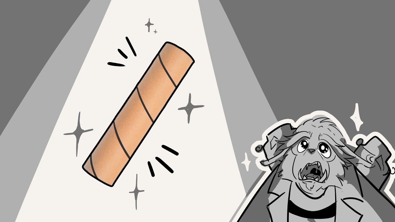 Once Upon a Witchlight but it is just only Torbek admiring paper tube roll