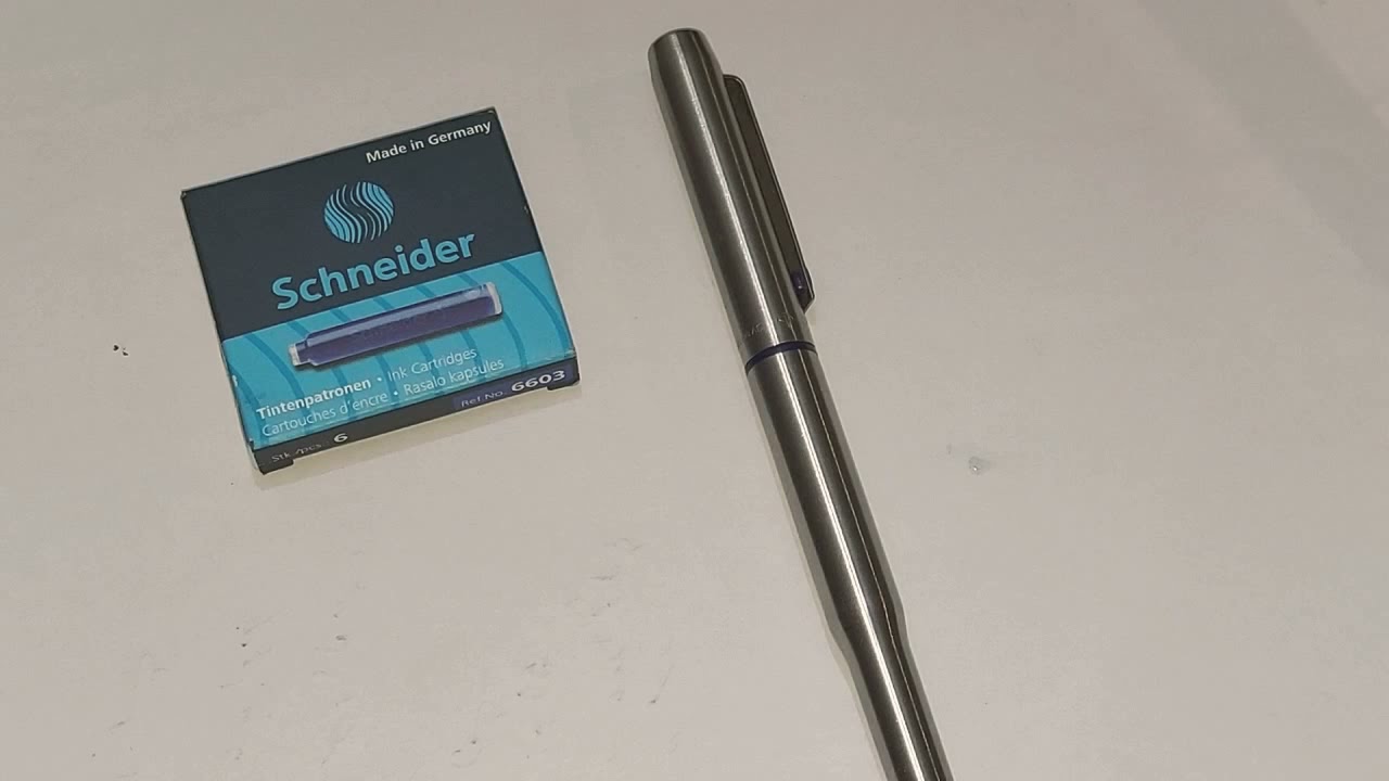 تجربه حبر شنايدر الالماني مع قلم حبر باركر لهواه الكتابه Schneider ink with PARKER 25 Flighter pen