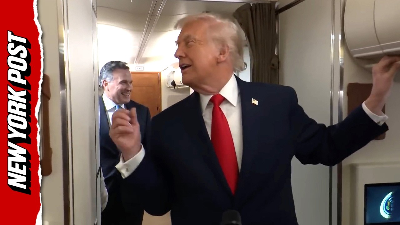 «Выходите!»: Трамп шутит, когда кто-то пытается выбраться из туалета во время пресс-конференции AF1.
