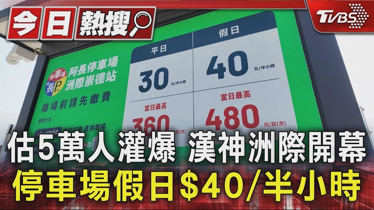 估5萬人灌爆 漢神洲際開幕 停車場假日$40/半小時｜TVBS新聞 @TVBSNEWS01