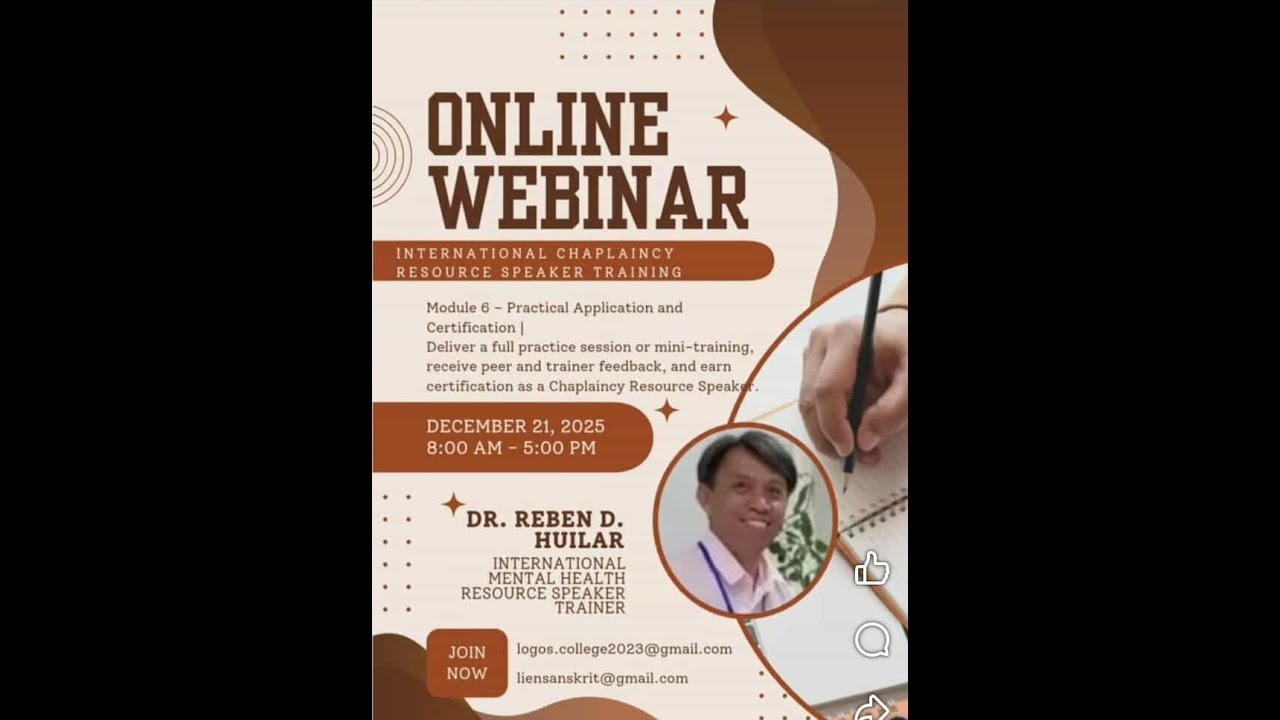 Online Webinar - International Chaplaincy Resource Speaker Training #5 12212025