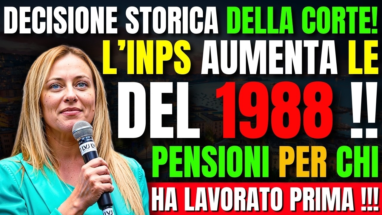🚨 SVOLTA STORICA! INPS COSTRETTO ad AUMENTARE le PENSIONI (CHI HA LAVORATO PRIMA DEL 1988!)