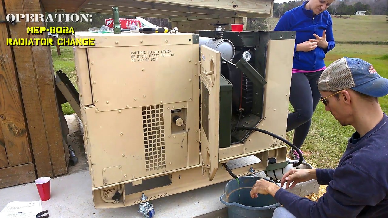 Military Surplus Generator - MEP 802A RADIATOR CHANGE