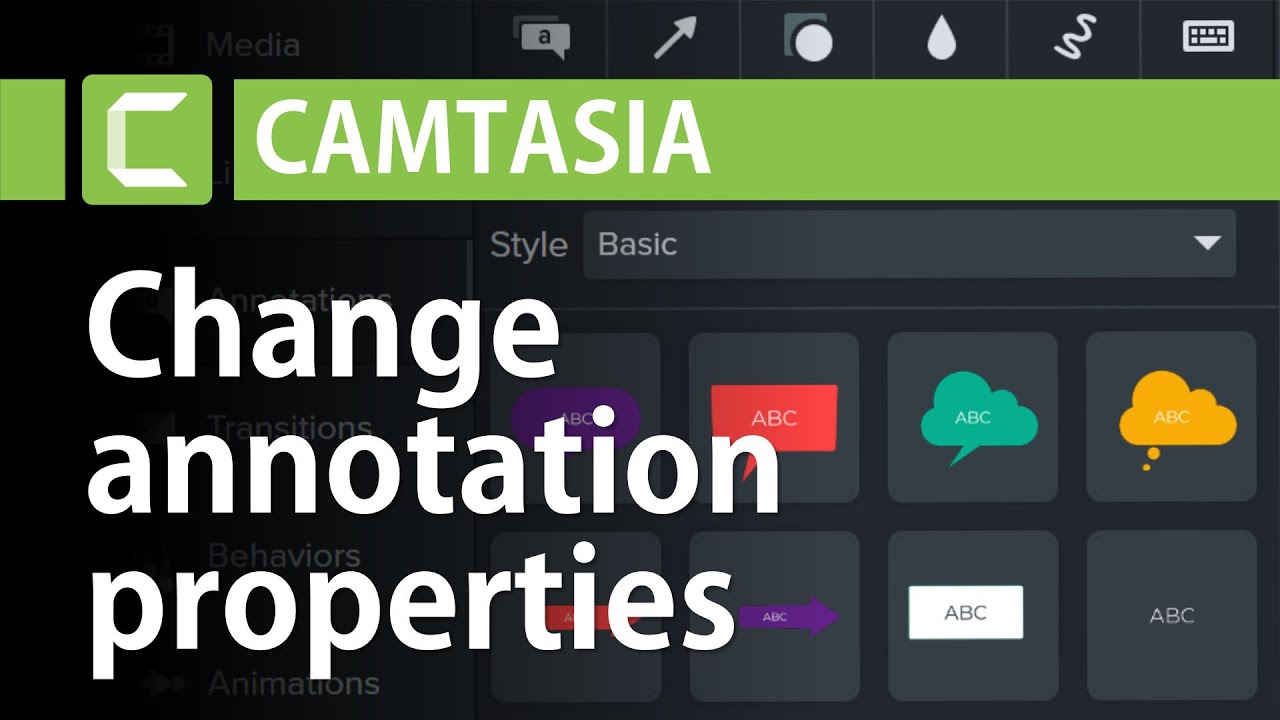 Change properties of annotations in Camtasia 2020 | Camtasia Tutorial