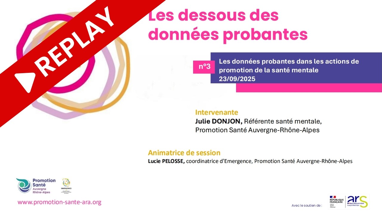 Webinaire 3 : Les données probantes dans les actions de promotion de la santé mentale