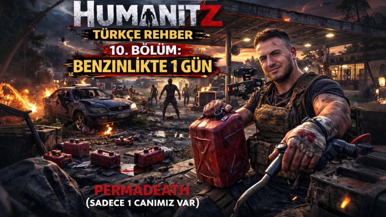 HumanitZ TÜRKÇE REHBER - 10.BÖLÜM: BENZİNLİKTE 1 GÜN(PERMA DEATH)#humanity  #humanitzgameplay