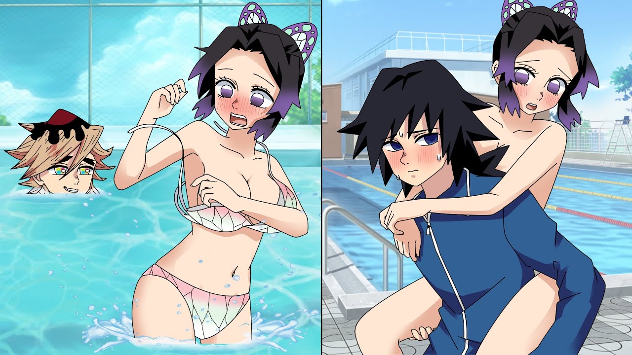 【キメツ学園】プールでしのぶの水着が流されてポロリ。行方不明になった水着を捜索する冨岡義勇先生ｗ【鬼滅の刃/甘露寺蜜璃/童磨/ぎゆしの/声真似】