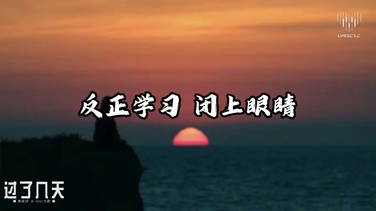《过了几天》郭家玮 & Dior大颖 - Lyrics 歌词版 [我还是放不下你 带著情绪 就算我再也没有你的消息]