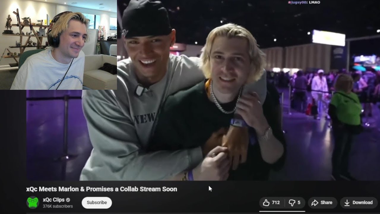 xQc рассказывает о встрече с Марлоном на TwitchCon и стриме Collab