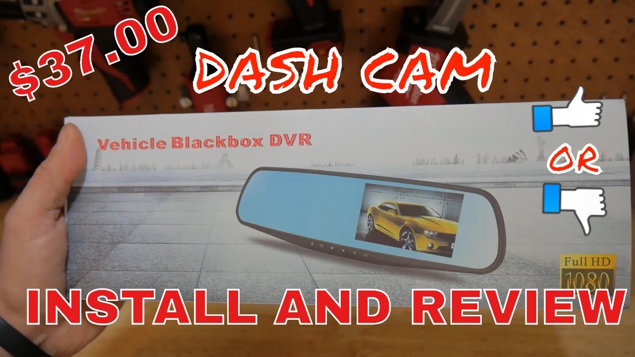 Amazon/Dash cam install and review 1080p dual camera rear view mirror display