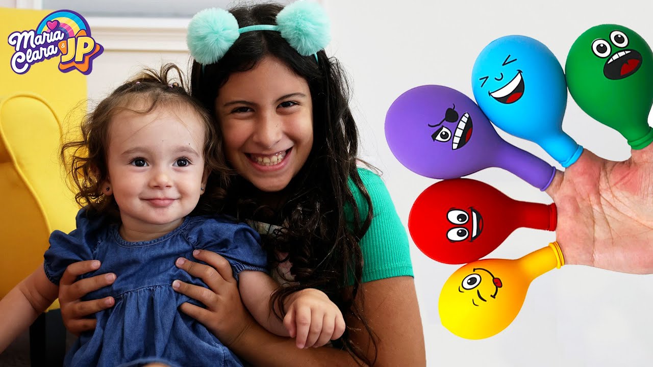Maria Clara e JP ensinam as cores para a Baby Sophia com balões | Learn Colors With Balloons
