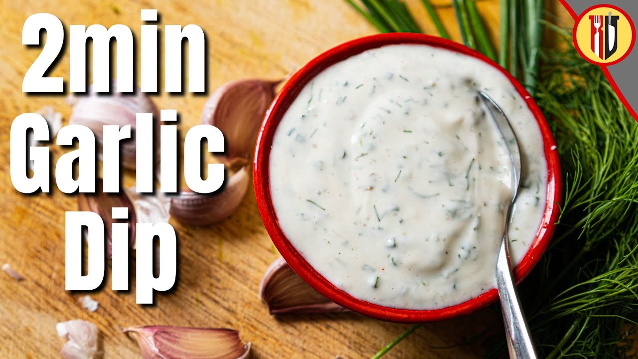 Easy Garlic Dip with yoghurt and herbs