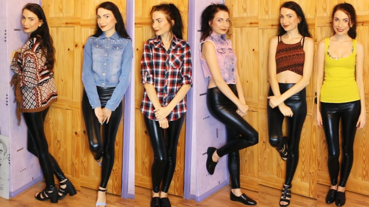 How To Style High Waisted Faux Leather Leggings / Pants from eBay