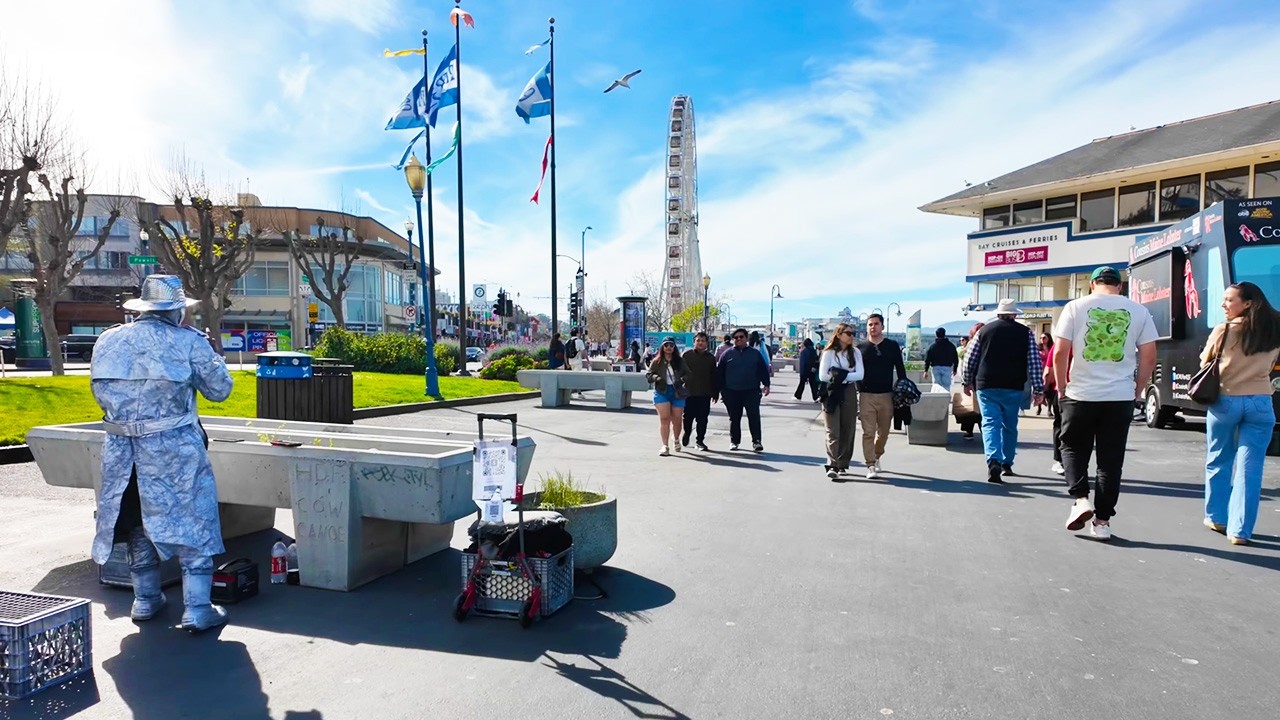 SAN FRANCISCO - 4K Walking Tour - Waterfront, Pier 39, Fisherman's Wharf