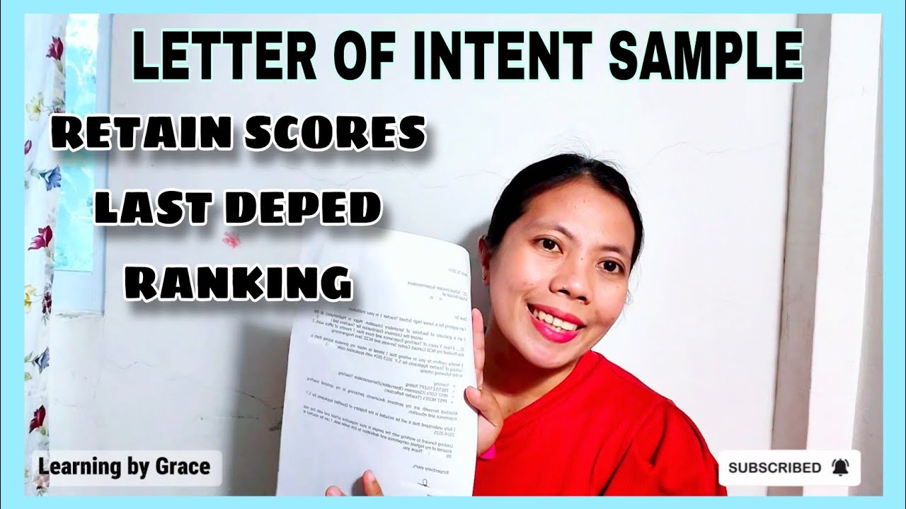Sample Letter to retain scores last DepEd ranking. | Letter of Intent | DepEd ranking.