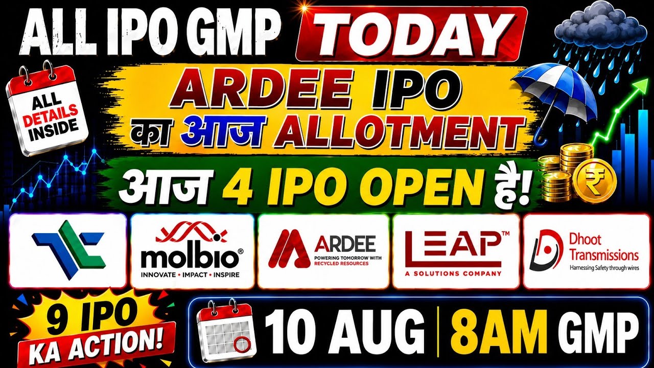 All ipo gmp today💥ardee industries ipo allotment status✅dhoot transmission ipo gmp🔥molbio ipo gmp up