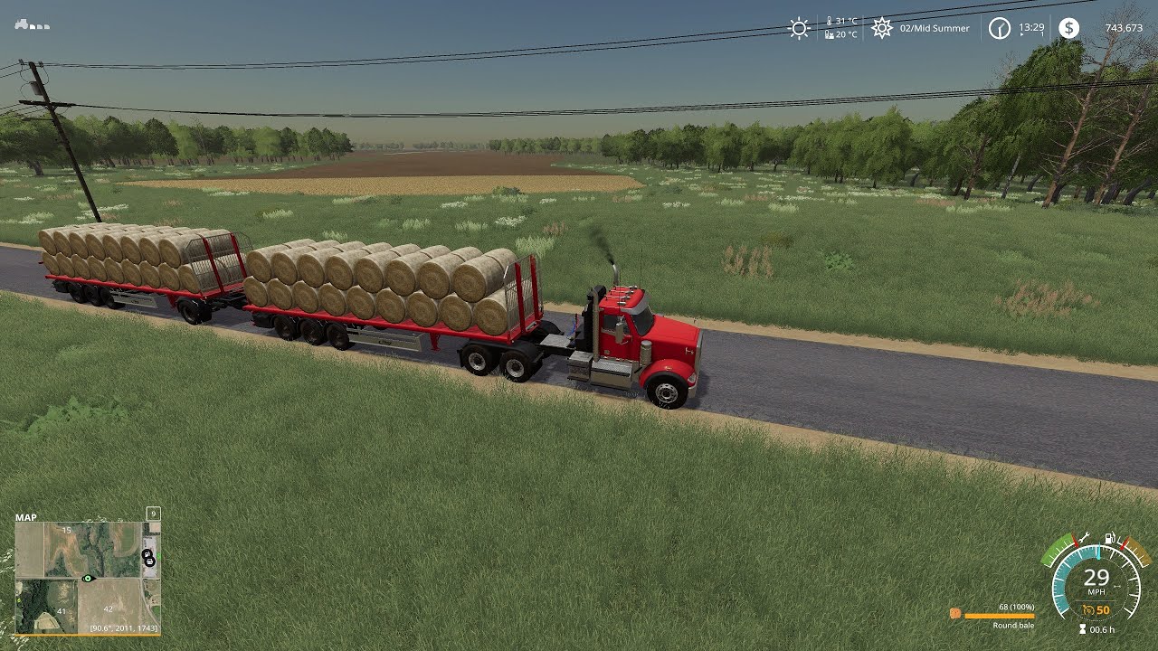 Oklahoma 4X (Case IH) Year 1 Episode 13 * Selling Canola Straw Bales, Sowing Soybeans * FS 19