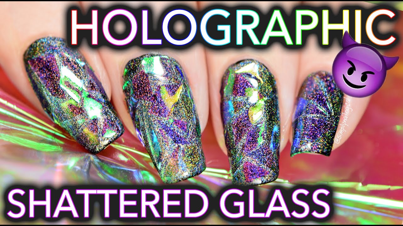 HOLOGRAPHIC Shattered Glass Nail Art !!!!