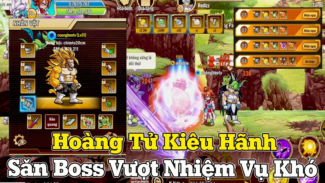 Vũ Trụ Đại Chiến - Săn Boss Vượt Nhiệm Vụ Siêu Khó Cho Hoàng Tử Kiêu Hãnh Vegeta