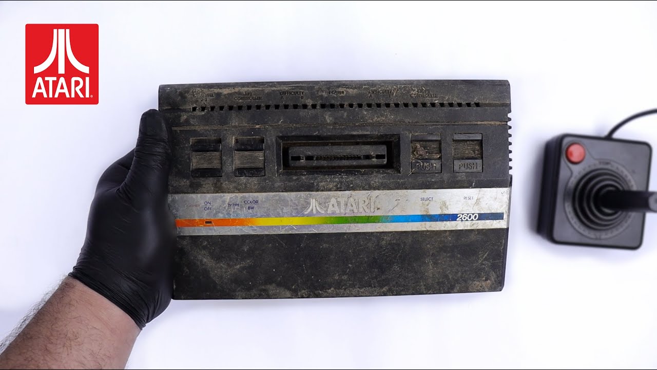 Я восстановил эту старую консоль Atari 2600 JR и Composite Mod Retro Console Restoration Atari