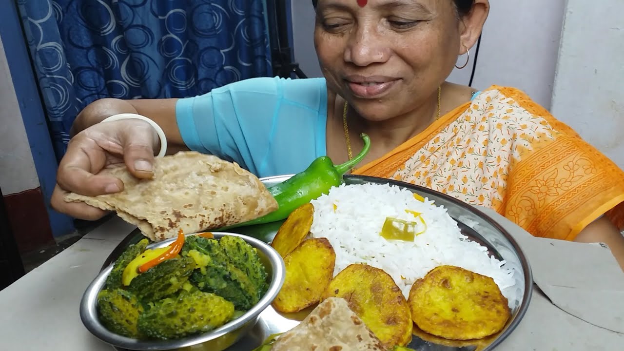 Food Potato Recipes With Fried Rice and Roti Eating Show