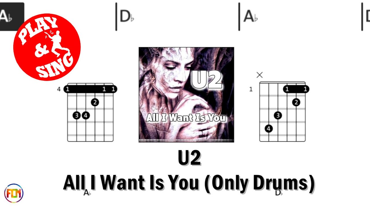 U2 - All I Want Is You - Drums | Scrolling Guitar Chords & Lyrics