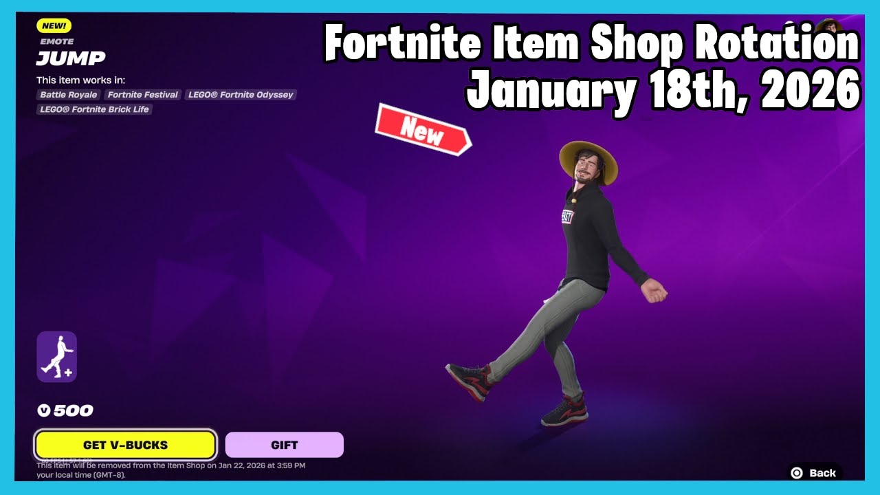 NEW Jump Emote | Fortnite Item Shop Rotation Today - January 18th, 2026