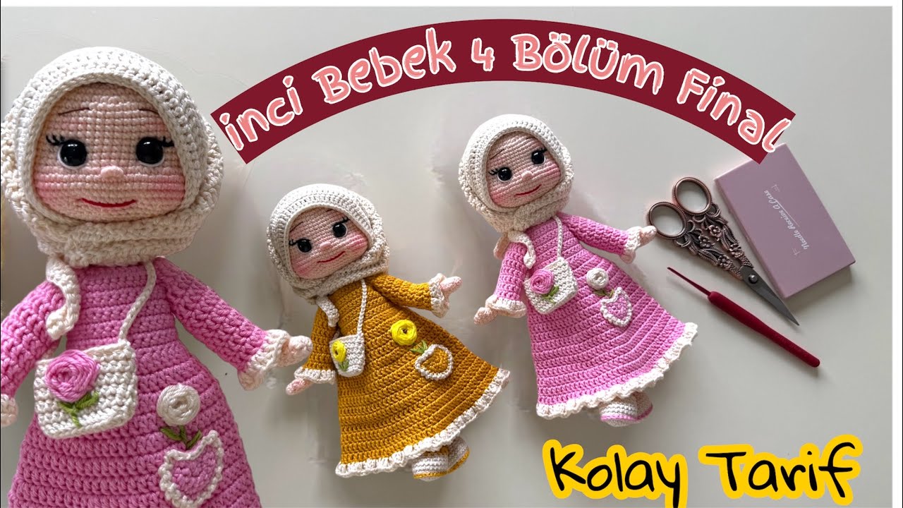 Amigurumi İnci Bebek Final 4Bölüm ✨ En Kolay Bebek Ayakkabısı ve Çanta Yapımı