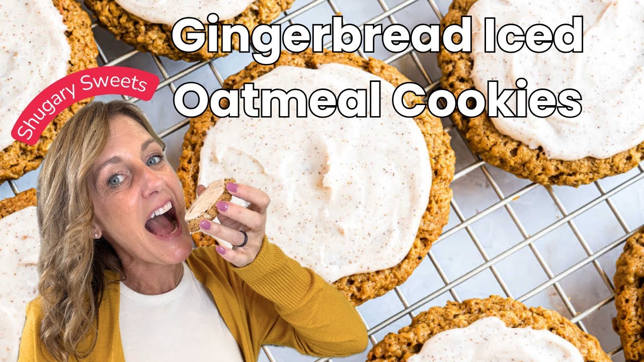 Soft Iced Oatmeal Gingerbread Cookies Recipe