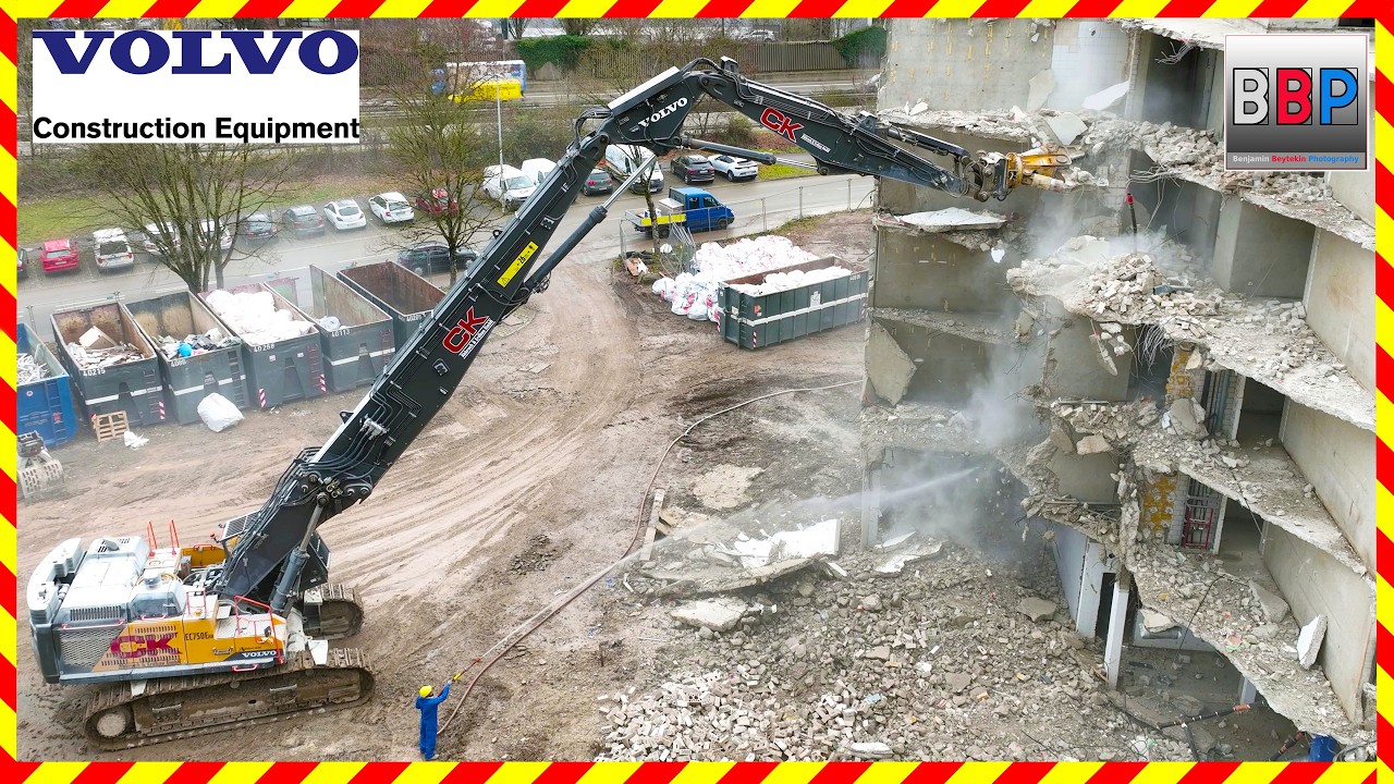 ❗️ VOLVO EC750EHR Abbruchbagger im Einsatz - Hochhaus 