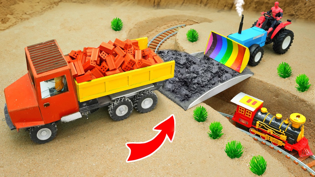 Amazing DIY Truck Builds a Strong Concrete Bridge for Train Safety! 🚂🏗️ Science Project