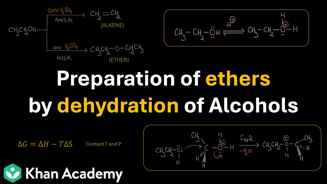 Preparation of ethers | Alcohols, phenols & ethers | Grade 12 | Chemistry | Khan Academy