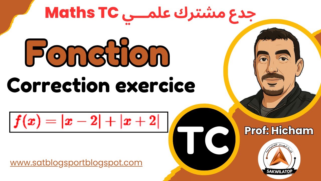 maths TC : correction exercice fonction f(x)= |x-2| + |x+2| 