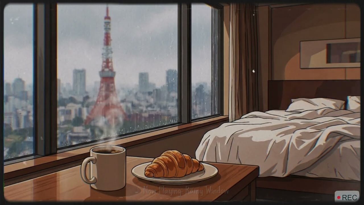 ☕ 비 내리는 도쿄 호텔의 아침 | 빗소리와 함께 듣는 나른한 재즈 & 로파이 (Morning Jazz Playlist)