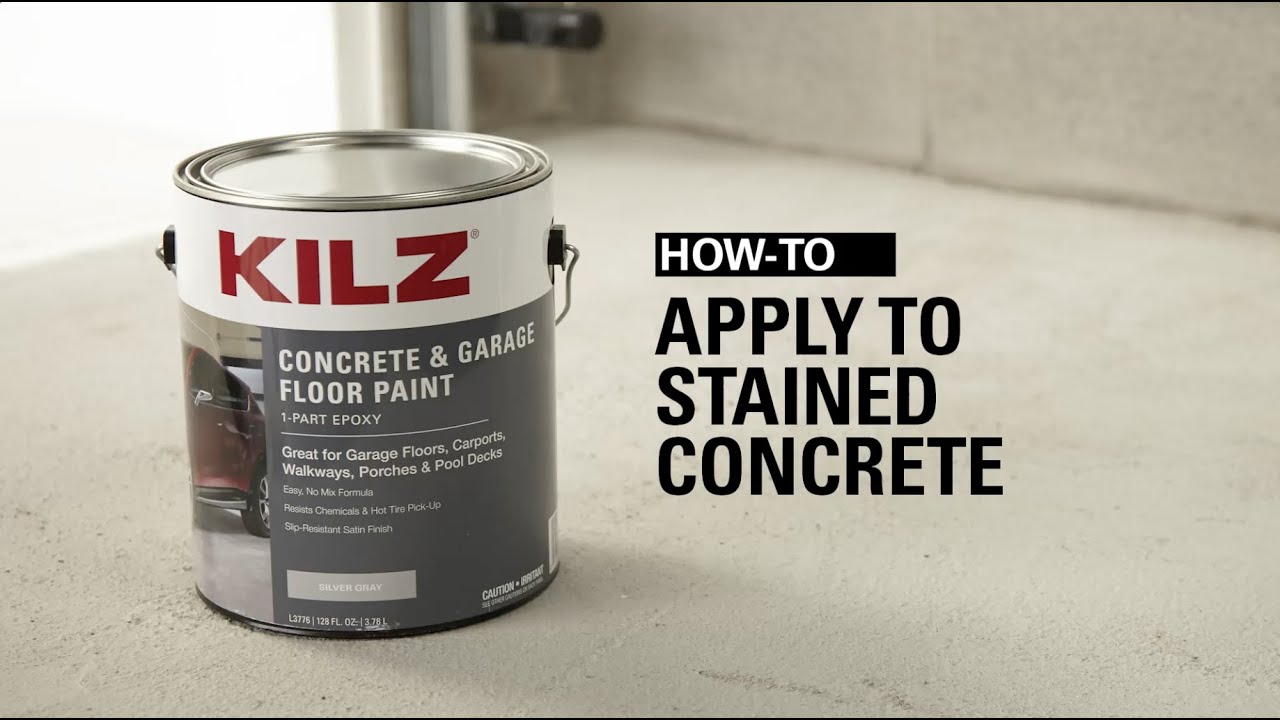How-To Apply KILZ&reg; Concrete & Garage Floor Paint to Stained Concrete