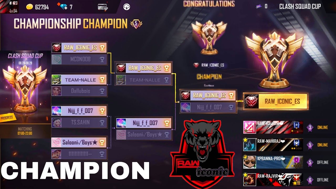 CLASH SQUAD CUP TOURNAMENT HIGHLIGHT BY-RAW ICONIC ESPORTS GARENA-FREEFIRE