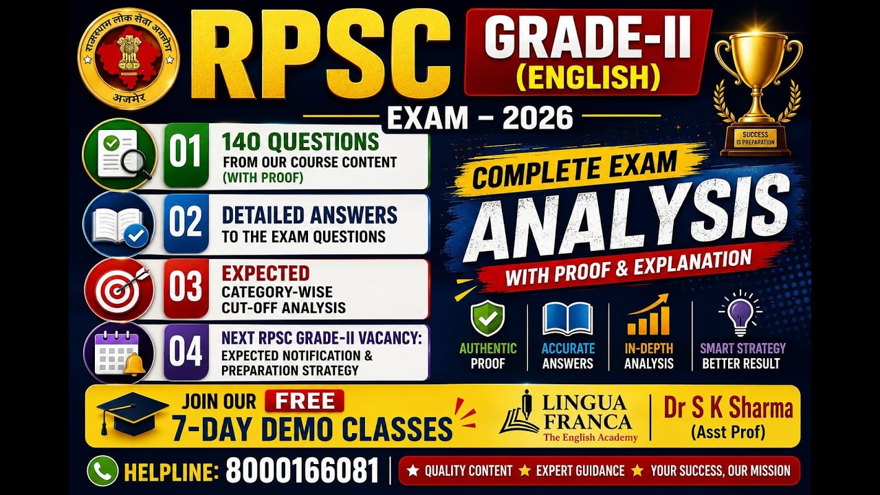 RPSC Grade - II# Expected Cut off English# Answer key#Grade-II New Live Batch#Free Demo Classes#