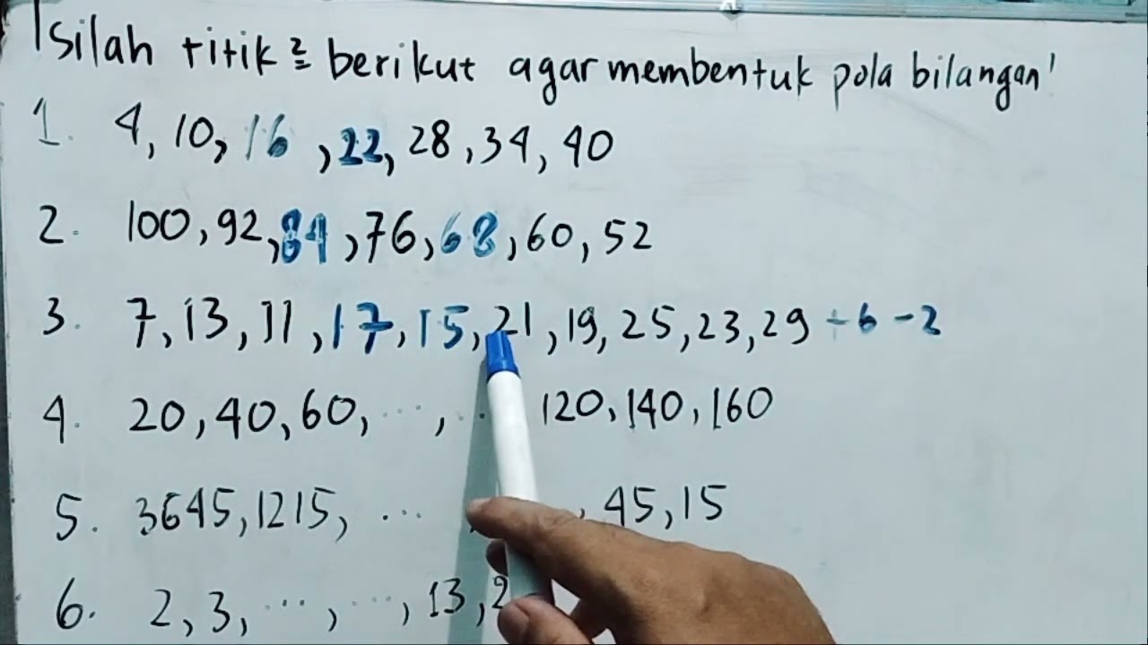 Pola Bilangan - Mengisi Titik Agar Menjadi Pola Bilangan Teratur