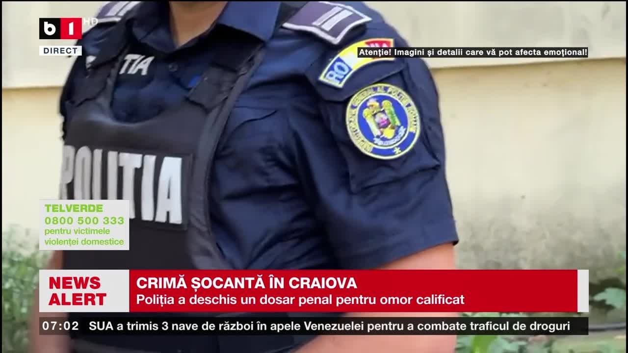 CRIMĂ ȘOCANTĂ ÎN CRAIOVA. Știri B1TV_22 aug. 2025