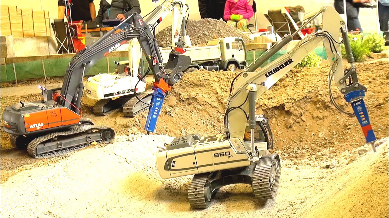 MIND-BLOWING HEAVY HAULAGE RC TRUCKS&CONSTRUCTION MACHINES// STONEBREAKER AREA//RC DEMOLITION DIGGER